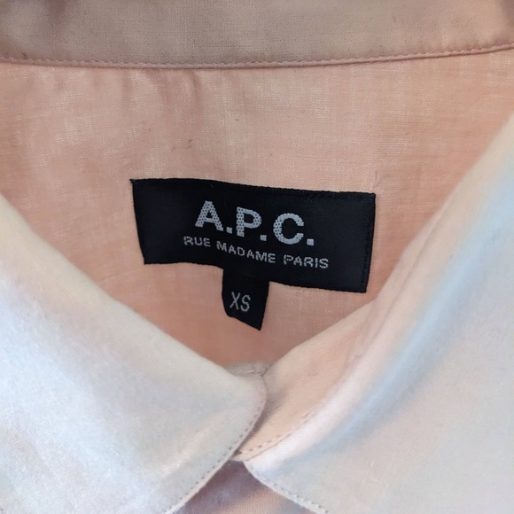 A.P.C. Salmon Pink Lightweight Button-Down Shirt - Picture 4 of 4